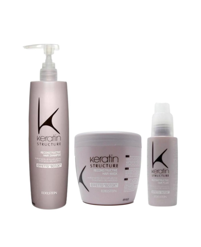 Hair Kit Shampoo 750 ml + Mask 500ml + Fluid 100ml Edelstein Botox Effect
