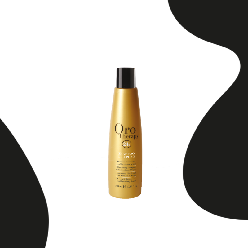 Champú para cabello de 24k a base de aceite de argán, 300 ml de oro puro - Fanola Oro Therapy