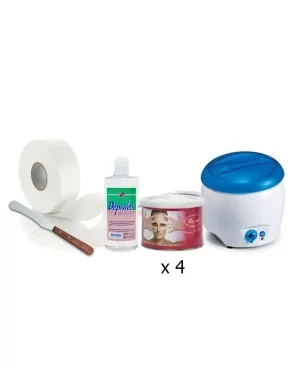 Kit depilazione corpo- Scaldacera + 4 cere vaso+ Rotolo epilazione+ Spatola in legno+ Olio dopocera