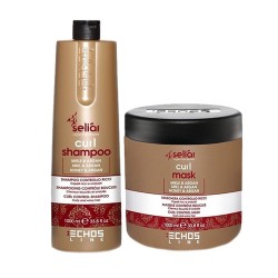 Kit für lockiges Haar - Shampoo 1000 ml + Maske 1000 ml Echosline