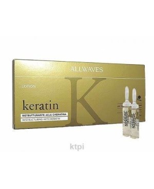 Fiale per Capelli Allwaves Lotion Keratin Ristrutturante alla Cheratina Capelli Lisci-Ricci Secchi e Danneggiati 12 Fiale