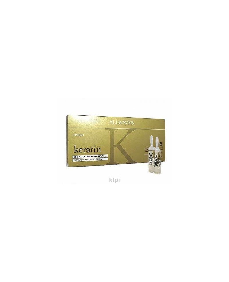 Fiale per Capelli Allwaves Lotion Keratin Ristrutturante alla Cheratina Capelli Lisci-Ricci Secchi e Danneggiati 12 Fiale