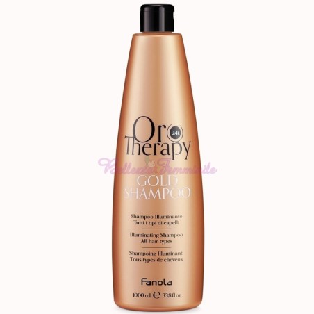 24k hair shampoo based on argan oil 1000 ml pure gold - Fanola Oro Therapy
