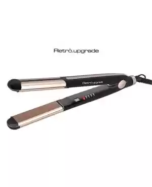 Professional Straight-Curly Tourmaline Hair Straightener with External Heat Conducting Inserts RUP602c Black - Retro Upgrade