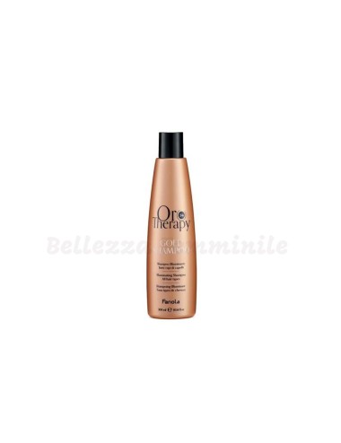 Shampoo per Capelli Lisci-Ricci 24k a Base di Olio Argan Oro Puro 300ml Fanola Oro Therapy