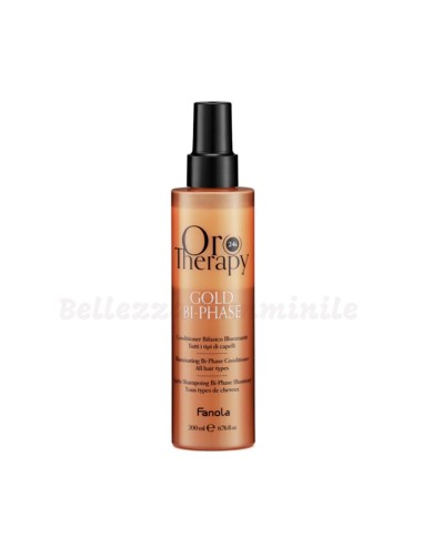 Straight-Curly Hair Conditioner Biphasic Illuminating Restructuring with Keratin and Pure Gold Argan Oil 200 ml Fanola