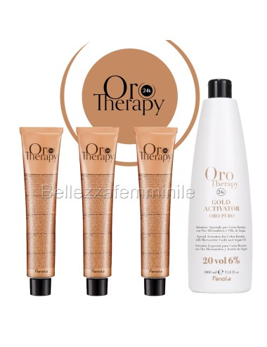 Oro Therapy hair KIT without Ammonia 3 tubes of 100ml + Oxygen 20 Volumes 1000ml