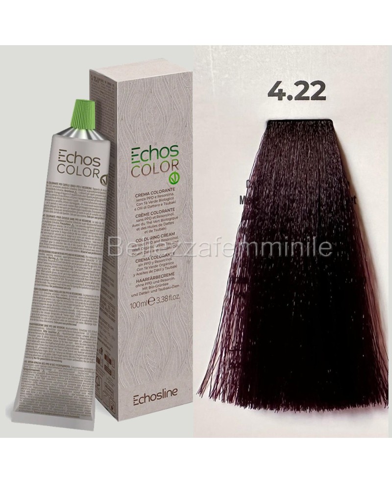 Hair color cream dye 100 ml 3x tube + oxygen 20 vol of 1000 ml Echosline without PPD and Resorcina