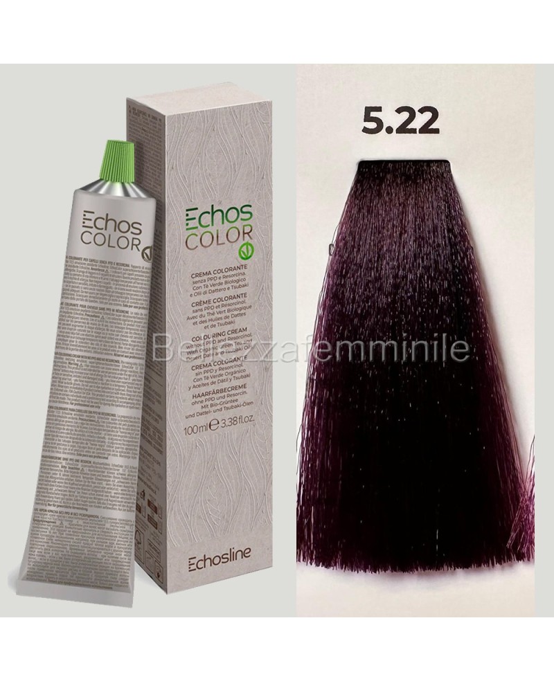 Hair color cream dye 100 ml 3x tube + oxygen 20 vol of 1000 ml Echosline without PPD and Resorcina