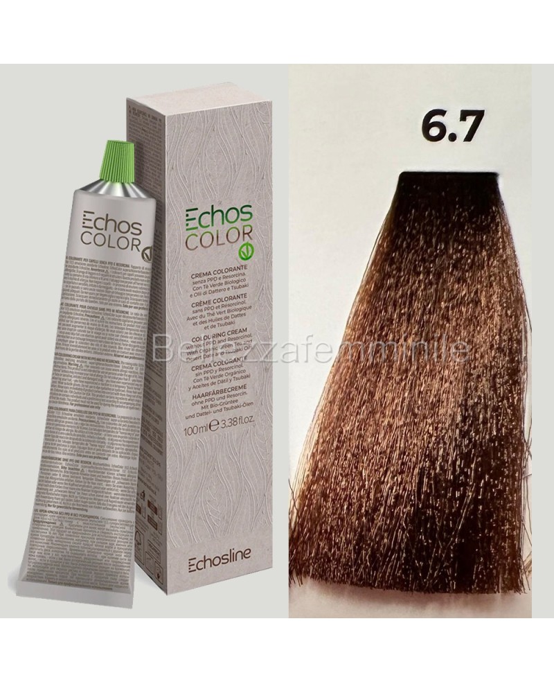 Hair color cream dye 100 ml 3x tube + oxygen 20 vol of 1000 ml Echosline without PPD and Resorcina
