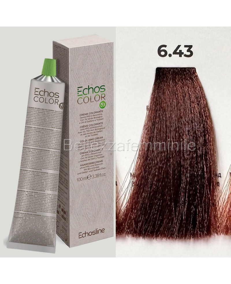 Hair color cream dye 100 ml 3x tube + oxygen 20 vol of 1000 ml Echosline without PPD and Resorcina