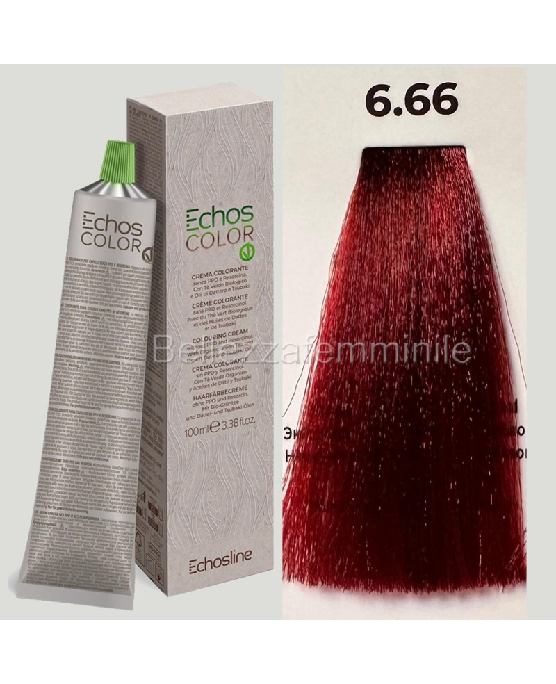 Hair color cream dye 100 ml 3x tube + oxygen 20 vol of 1000 ml Echosline without PPD and Resorcina