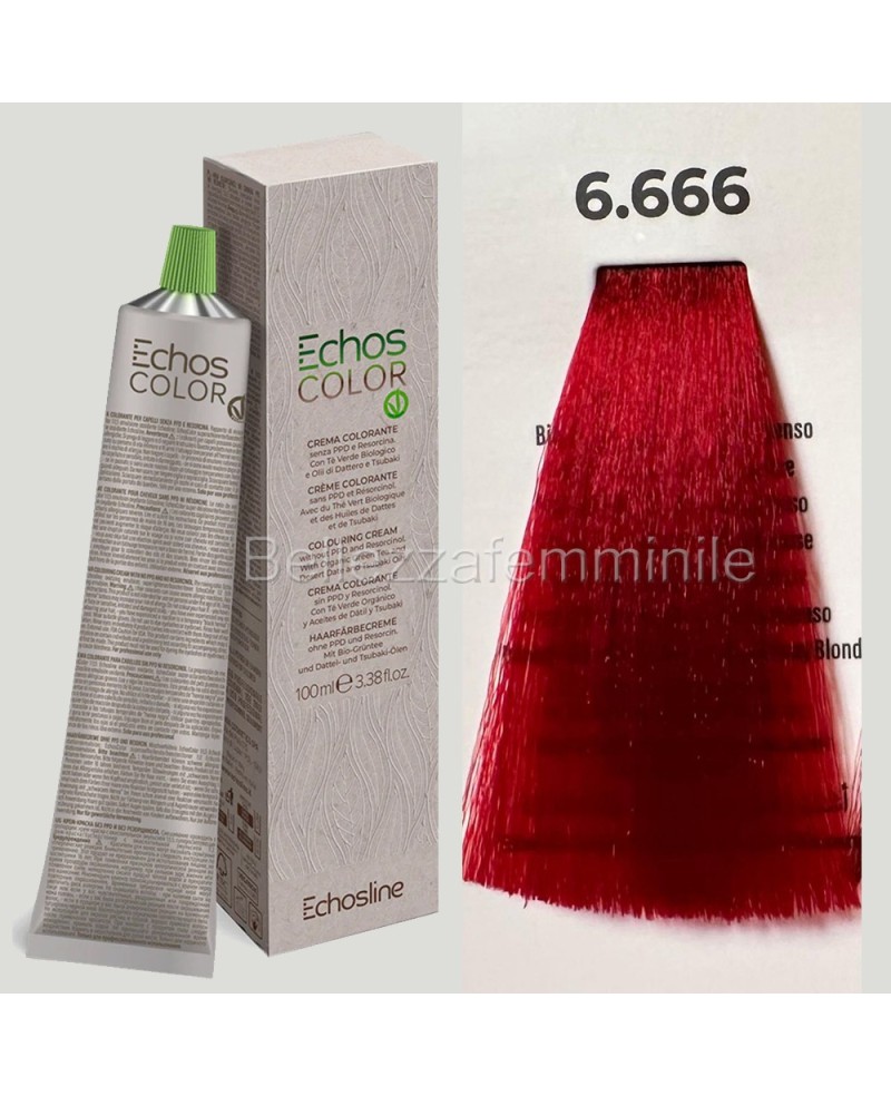 Tinta crema colore Capelli  100 ml  3x tubetto + ossigeno da 1000 ml  Echosline senza PPD e Resorcina