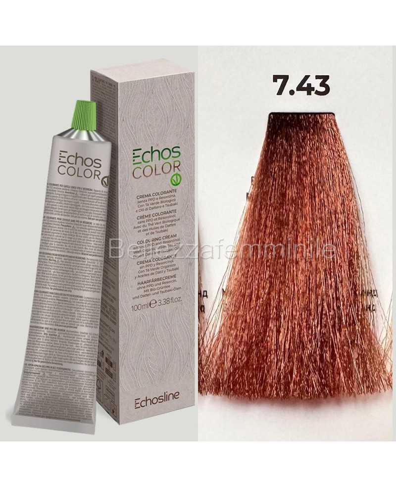 Hair color cream dye 100 ml 3x tube + oxygen 20 vol of 1000 ml Echosline without PPD and Resorcina