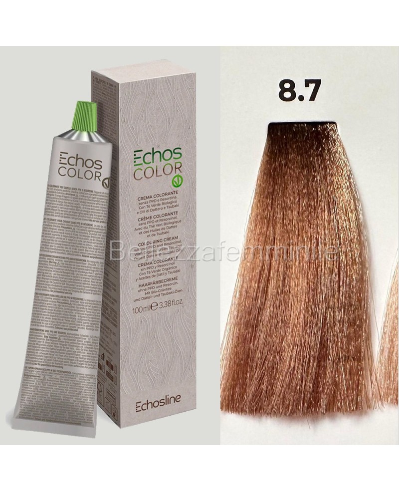 Tinta crema colore Capelli  100 ml  3x tubetto + ossigeno da 1000 ml  Echosline senza PPD e Resorcina