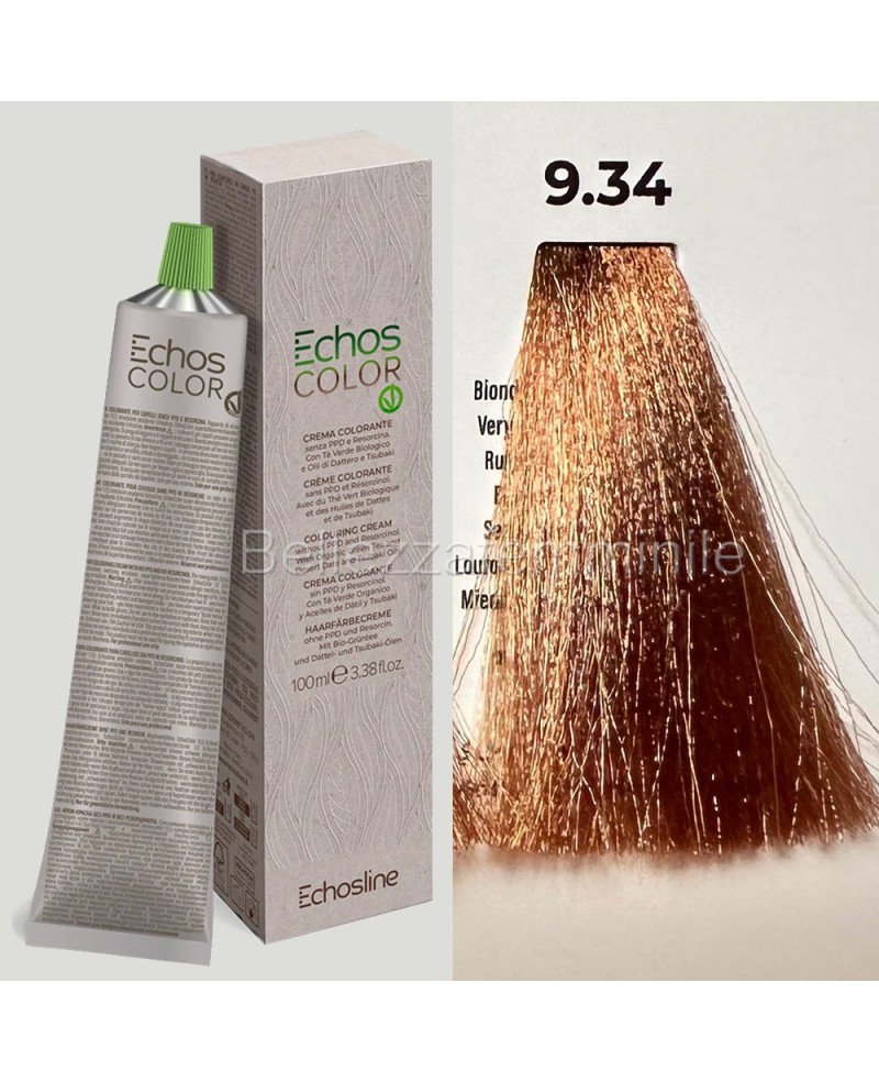 Tinta crema colore Capelli  100 ml  3x tubetto + ossigeno da 1000 ml  Echosline senza PPD e Resorcina