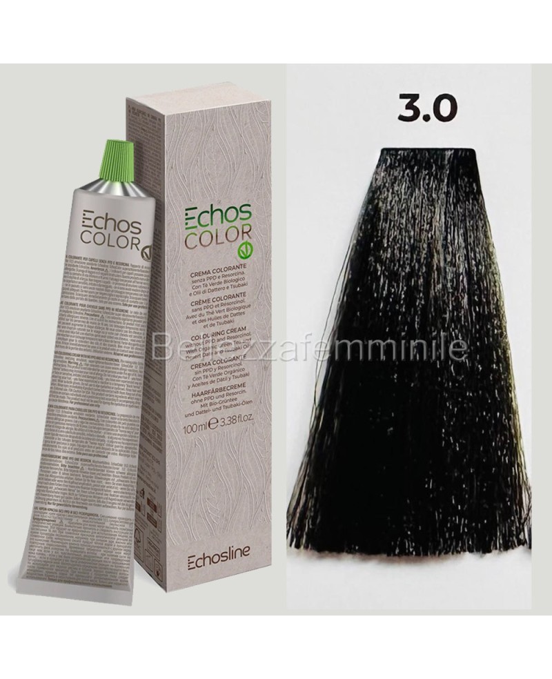 Hair color cream dye 100 ml 3x tube + oxygen 20 vol of 1000 ml Echosline without PPD and Resorcina