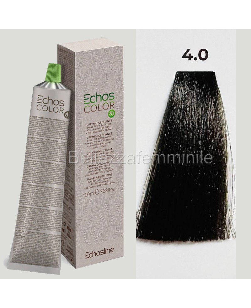 Hair color cream dye 100 ml 3x tube + oxygen 20 vol of 1000 ml Echosline without PPD and Resorcina