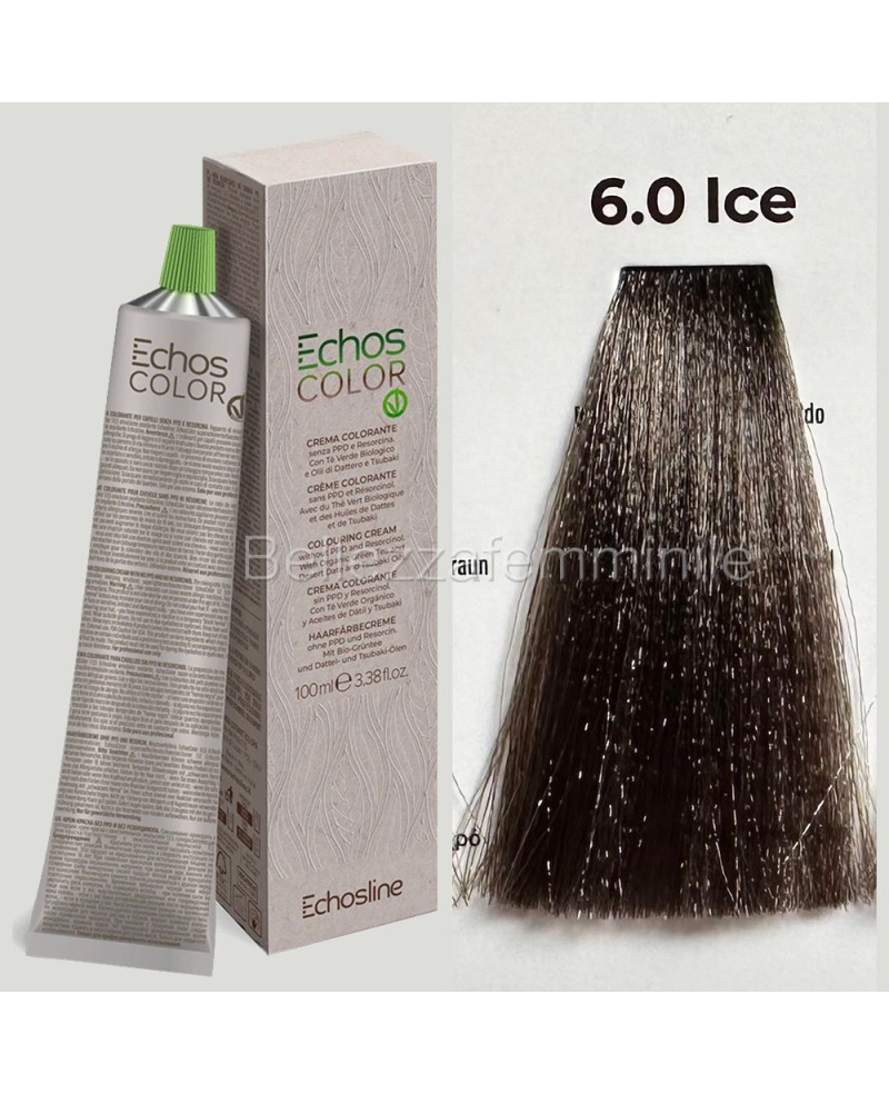 Hair color cream dye 100 ml 3x tube + oxygen 20 vol of 1000 ml Echosline without PPD and Resorcina