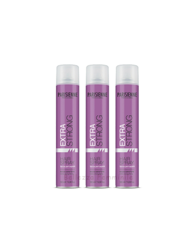 3X Parisienne Extra Strong Lacca Capelli Tenuta Extra Forte 500ml