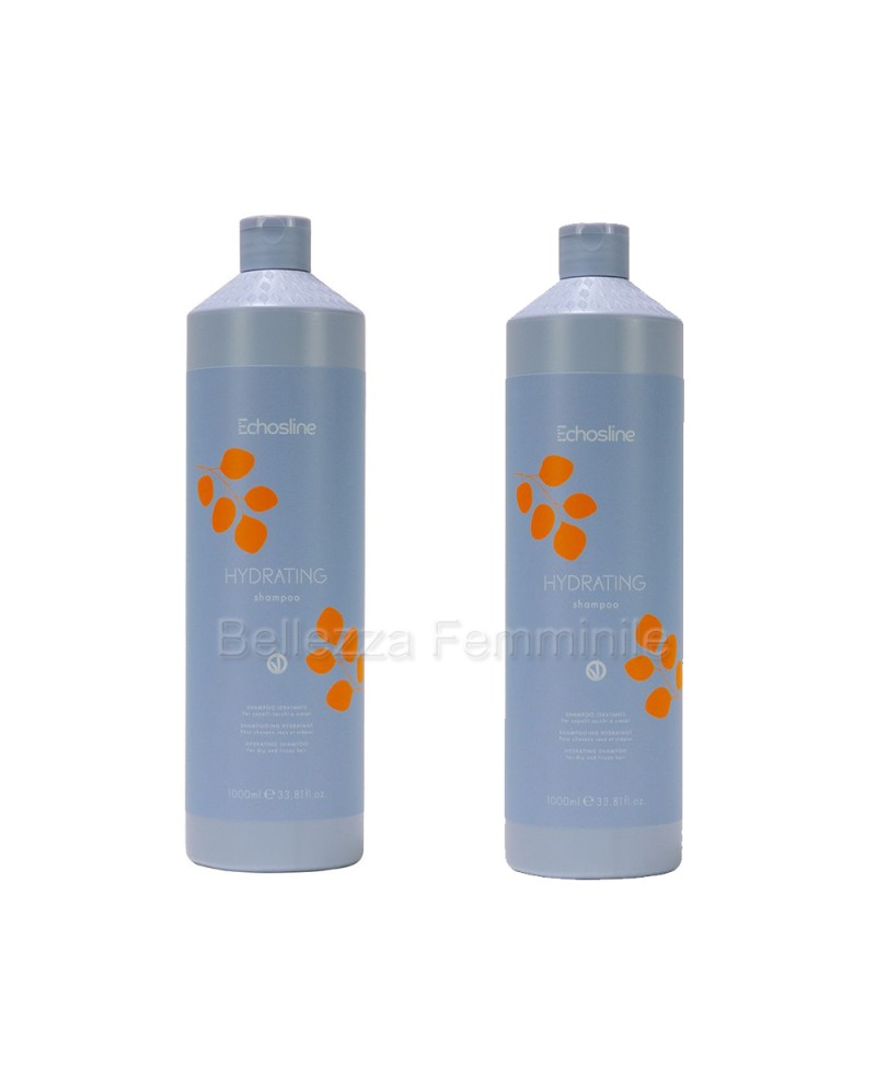 Shampoo Capelli Liscio-Ricci Secchi-Crespi Idratante 2 Pz da 1000 ml Echosline