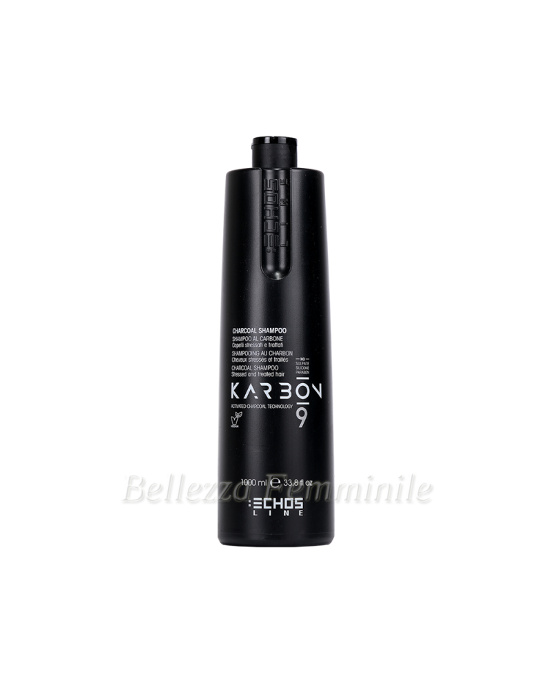 Shampoo for Stressed and Treated Hair with Carbon - 1000ml - Echosline -Karbon 9