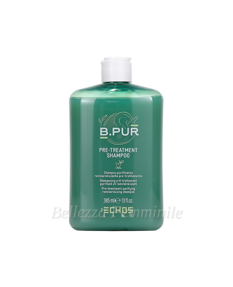 Shampoo Capelli Lisci-Ricci - Purificante Remineralizzante Pre-Trattamento - 385ml - B.Pur - Echosline