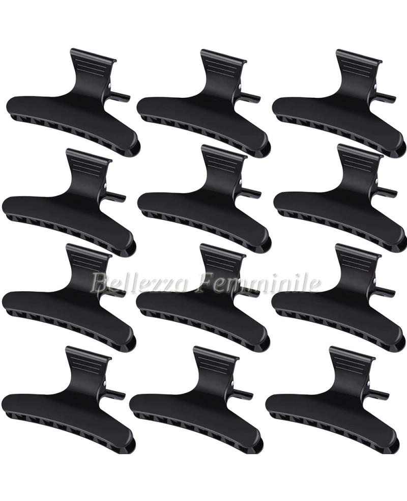 Hair Clips Hairdressing Black 12pcs Butterfly