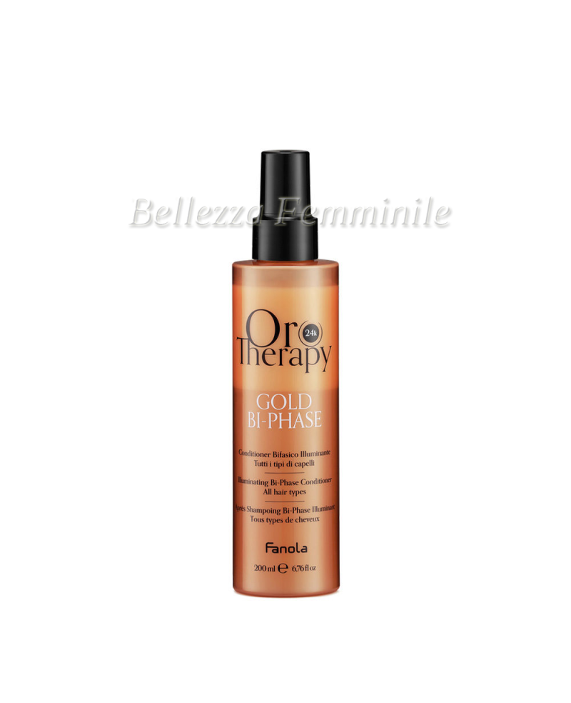 Biphasic Illuminating Restructuring Conditioner for Straight and Curly Hair with Keratin and Argan Oil 200 ml Fanola