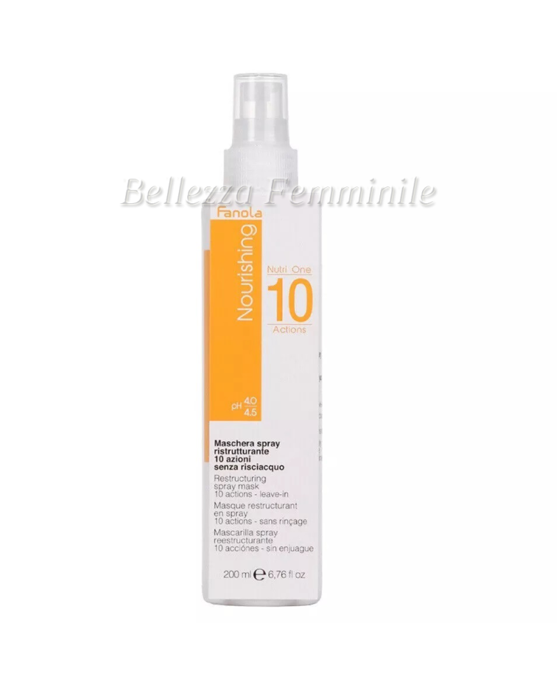 Maschera Spray Ristrutturante per Capelli Lisci-Ricci 10 Azioni Senza Risciacquo 200 ml Fanola Nutri Care