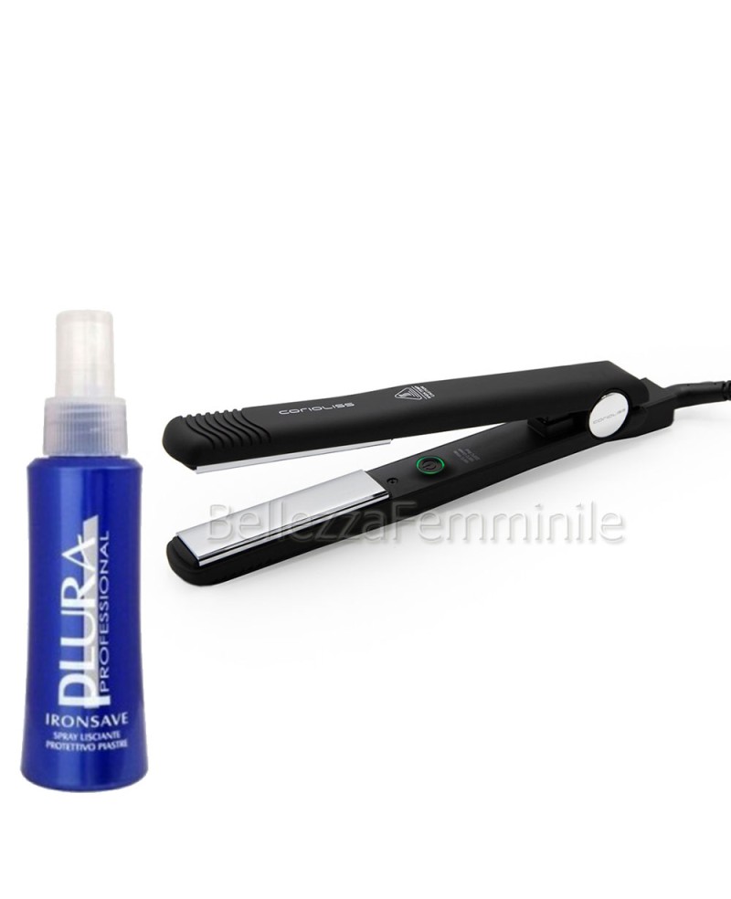 Professional Hair Straightener Black C-Style Soft Touch Corioliss + Free Thermo-Protective Spray