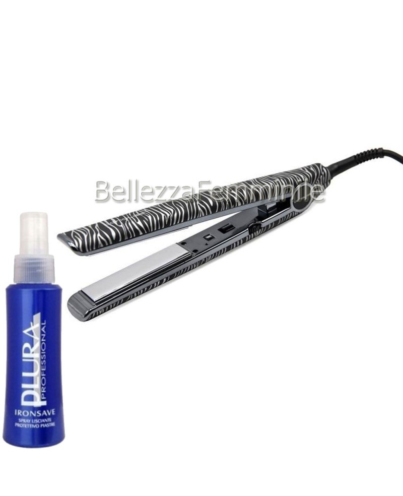 Professional Hair Straightener C1 Silver Zebra Corioliss + Free Heat Protection Spray