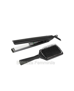 Kit Piastra Capelli + Spazzola Capelli C1 Chrome Corioliss Nera/Argento