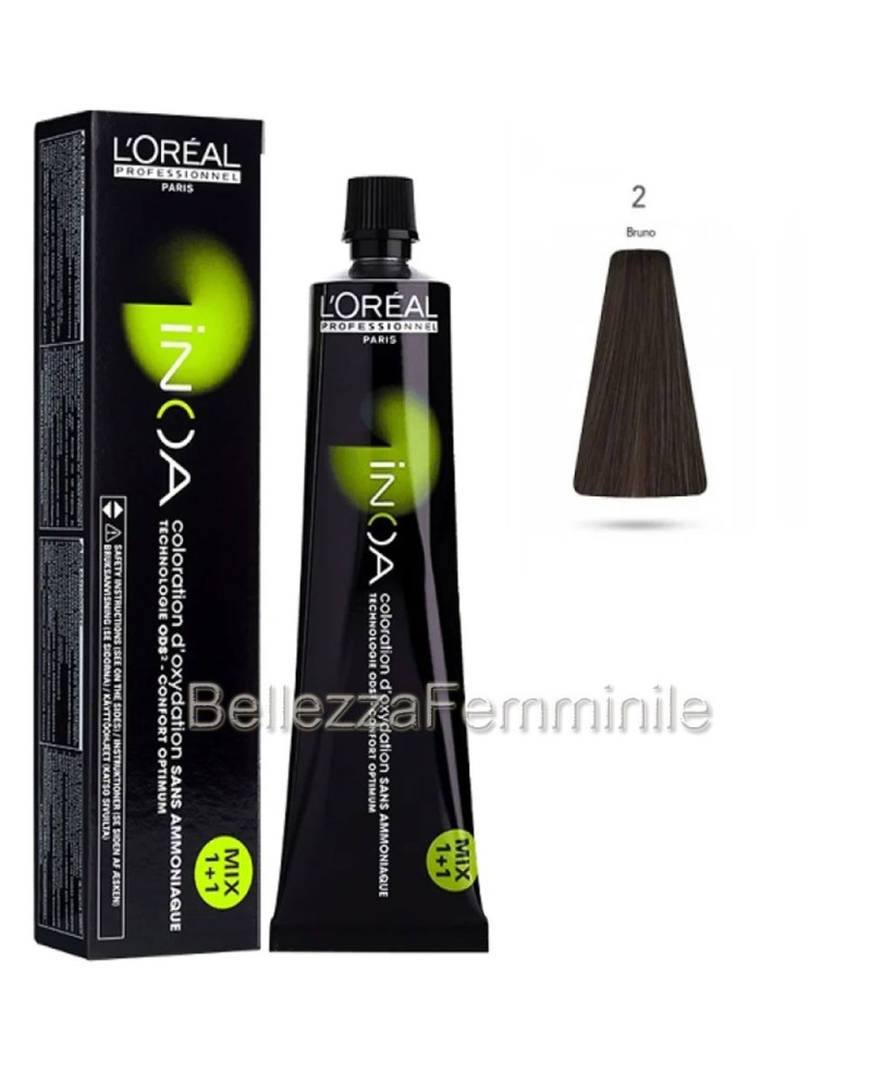 Tinta Colore Capelli Professionale Permanente Senza Ammoniaca INOA L'ORÈAL Professionnel 60ml