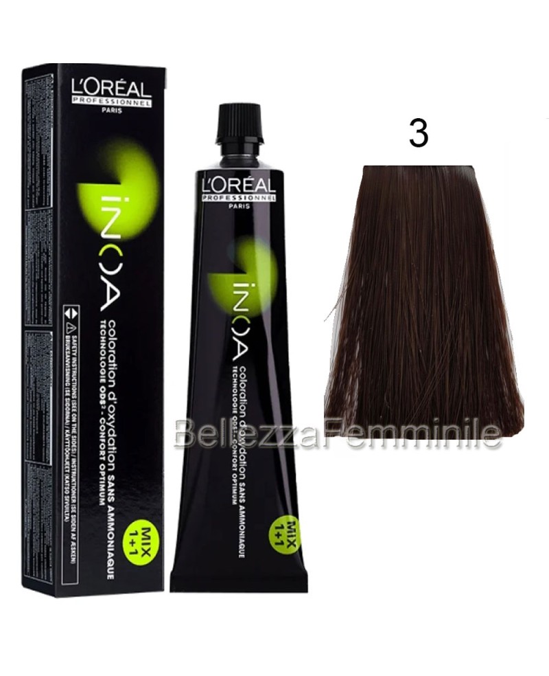 Tinta Colore Capelli Professionale Permanente Senza Ammoniaca INOA L'ORÈAL Professionnel 60ml