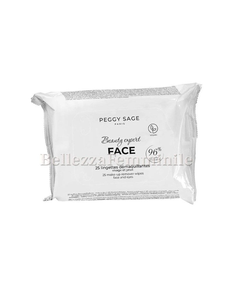 Salviette Struccanti Viso/Occhi Professionali 25 pezzi Peggy Sage