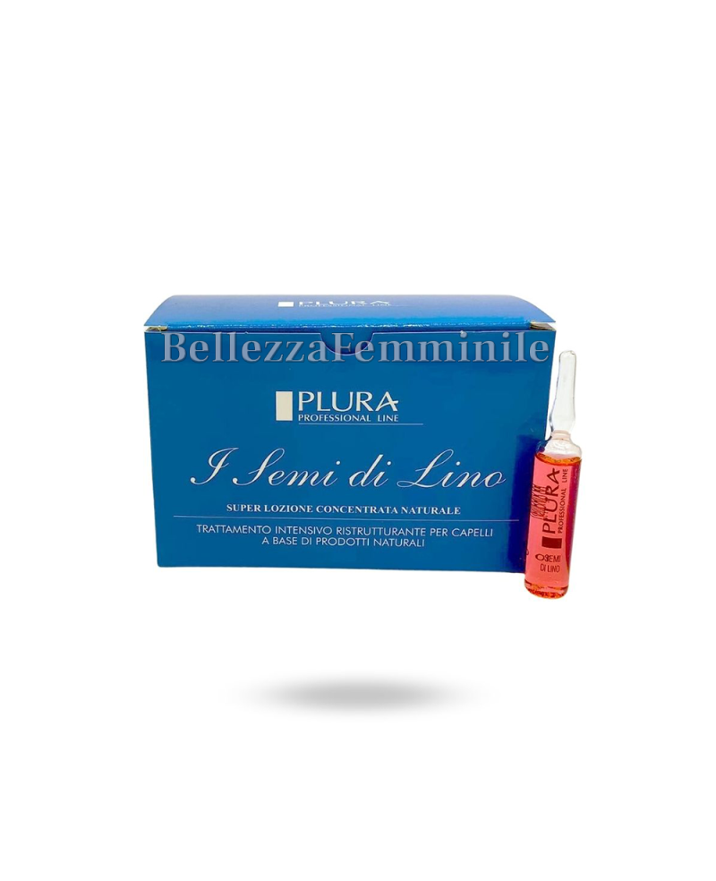 Trattamento in Fiale Semi Di Lino Intensivo Ristrutturante Capelli con Prodotti Naturali Plura 10x10ml
