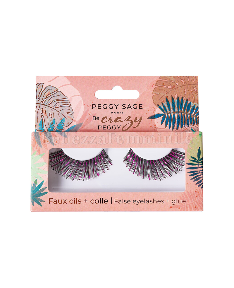 False eyelashes + glue - pink paradise - Professional Peggy Sage - Be Crazy line