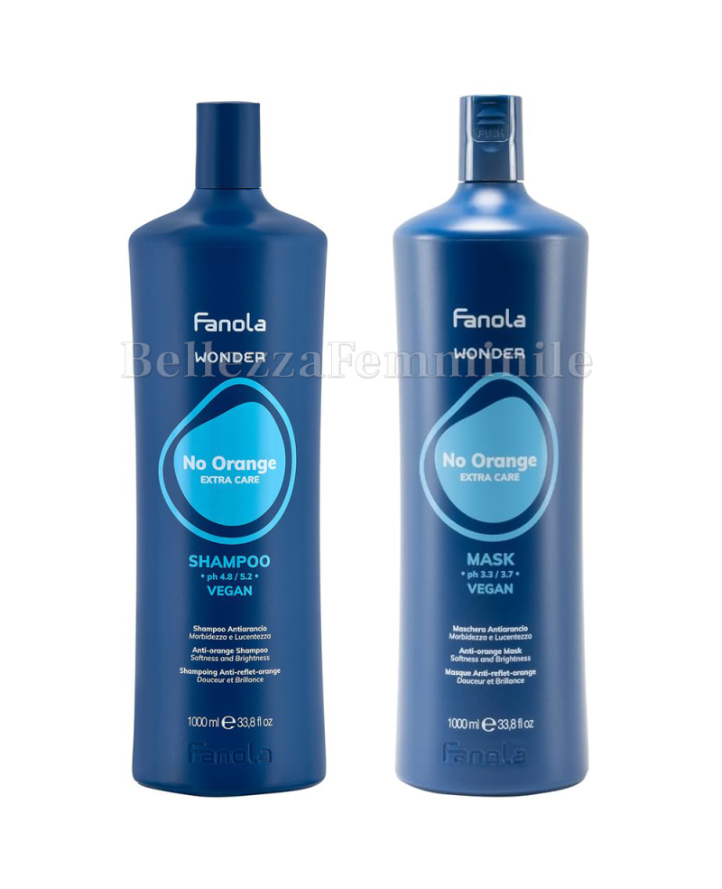 Shampoo e Maschera Capelli AntiArancio Professionale 1000ml NO ORANGE VEGAN FANOLA WONDER KIT