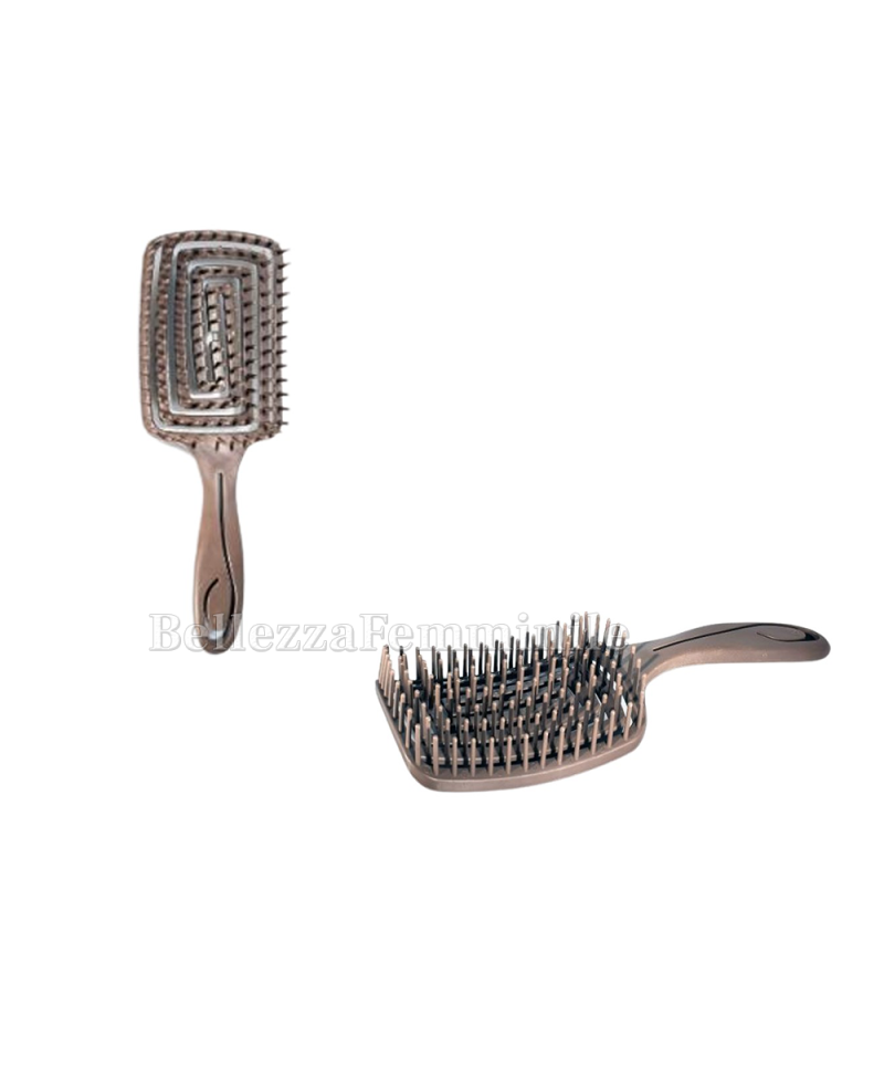 Spazzola Capelli Districante Ricci/mossi/lisci - Professionale - colore marrone - Black star