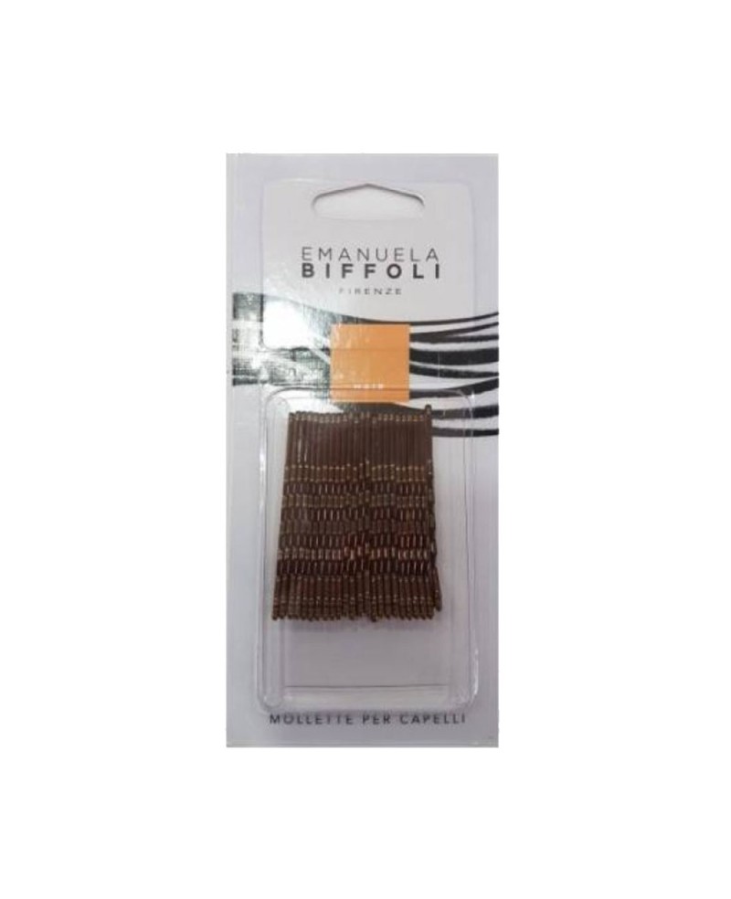 Mollette/Forcine Capelli per Acconciature Professionali - colore marrone - confezione da 24 pezzi - Emanuela Biffoli