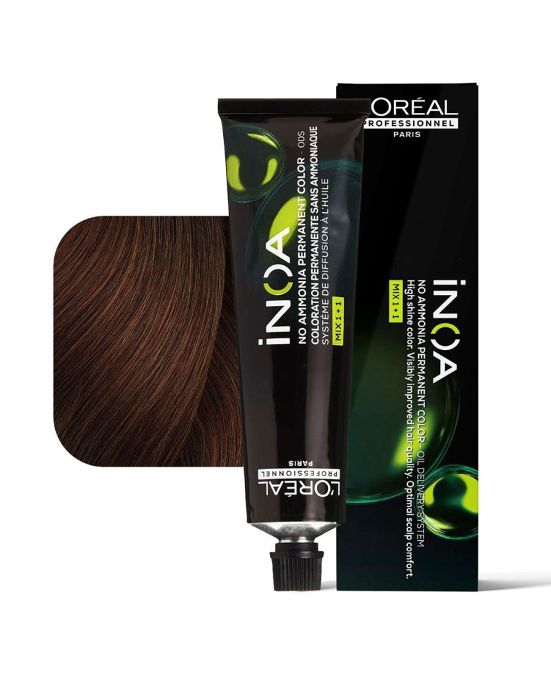 Tinta Colore Capelli Professionale Permanente Senza Ammoniaca INOA L'Oréal Paris 5.4 Castano Chiaro Rame- 60ml